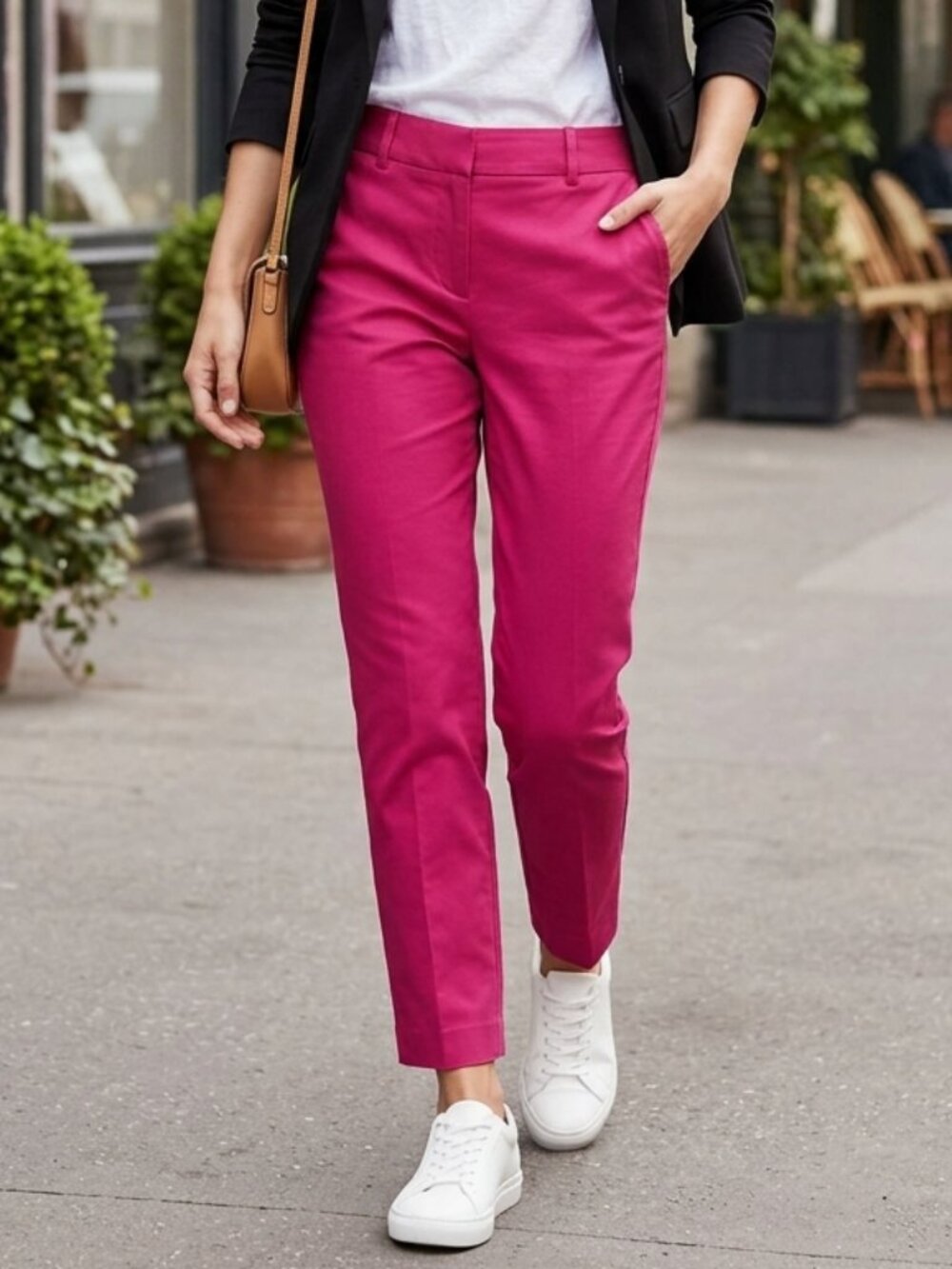 Banana Republic Magenta Hot Pink Ankle Pants